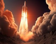 Space shuttle launch against the moon, chandrayaan images hd