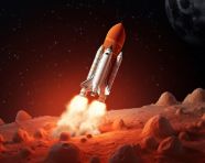 Space shuttle takes off full moon rising, chandrayaan images hd