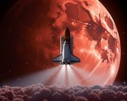 The space shuttle is on a full moon, chandrayaan images hd