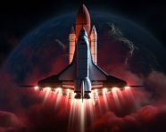 Full moon illuminates space shuttle, chandrayaan images hd