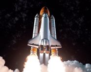 A space shuttle is a white spaceship with rocket propellers, chandrayaan images hd