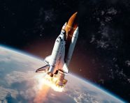 White space shuttle with rocket propellers, chandrayaan images hd