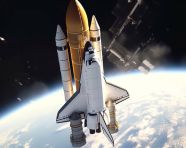 Space shuttle in space with rockets flying, chandrayaan images hd