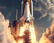 Space shuttle launches into the night sky, chandrayaan images hd