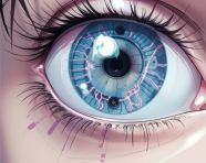 Smart contact lens for eye health monitoring, medical images stock