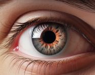 Contact lenses for different eye conditions, medical images stock