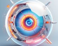Revolutionary contact lens prevents eye disease, medical images stock