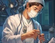 Robotic arm provides surgeon with enhanced vision, medical images stock