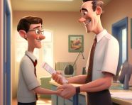 A doctor and a patient shaking hands, medical images stock