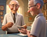 Doctor and patient shake hands in confidence, medical images stock