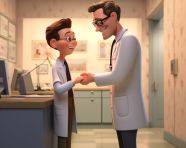 Doctor and patient share a moment of hope, medical images stock