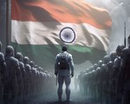 Astronauts plant indian flag on moon, chandrayaan with indian flag