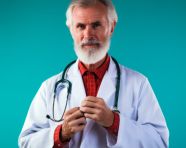 Doctor conducting examination, medical images stock