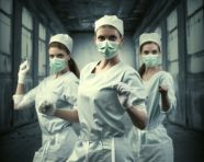 Medical staff working together, medical images stock