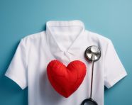 Heart and stethoscope on a blue background setof, medical images stock