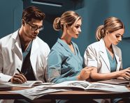 Medical technology advances patient care, medical images stock