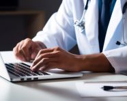 Medical professional brainstorming ideas, medical images stock