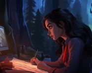 Healthcare worker compiles medical records, medical images stock