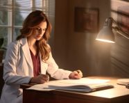 Medical professional at work, medical images stock