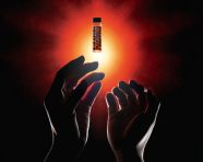 Helping hand in the darkness, medical images stock