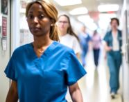 Healthcare professional in action, medical images stock