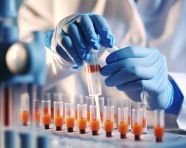 Precise scientist conducts experiment, medical images stock