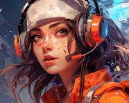 Futuristic biopunk girl artwork