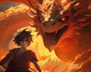 Goku and kid kabe clash in dragonic showdown, anime style art