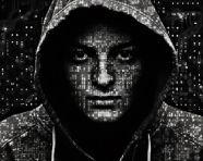 Computer hacker in hoodie, ascii style art