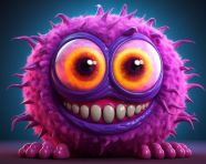 Dark backgrounded purple monster, concept style art