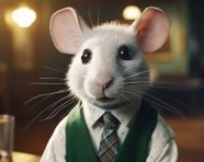 A rat wearing a tie in a background, concept style art