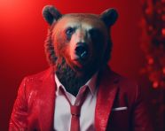 A man dressed in a red suit, concept style art