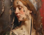 A painting of a woman, fayum style art