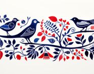 Simple black and white drawing, folk style art