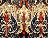 Red and brown ikat fabric texture, folk style art