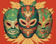 Colorful lucha libre masks, lucha libre