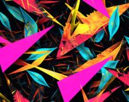 Tropical triangle pattern in yellow and orange, memphis style art