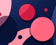 A background with colored circles, memphis style art