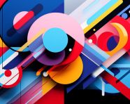Colorful abstract graphic design, memphis style art
