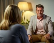 Light and airy counseling room, mental health