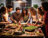 Friends cooking up a storm, mental health
