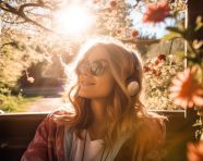 Young woman escapes the city, mental health