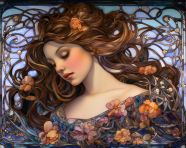 A vintage art nouveau painting