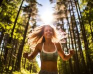 Womans face reflects her passion for running, mental health