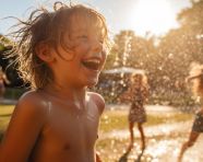 A childs smile lights up the park, mental health