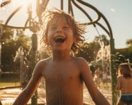 The joy of childhood in the park, mental health