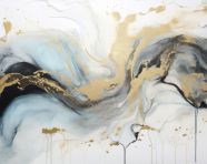 An abstract painting with gold, alcohol ink art