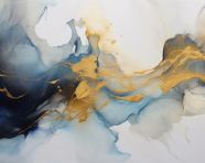 Paintings with gold details, alcohol ink art