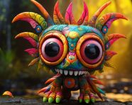 Handmade mexico mexican dragon mariposa, alebrije style