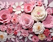 Paper flower wall art for the floral wall art for the bathroom, arabesque style art
